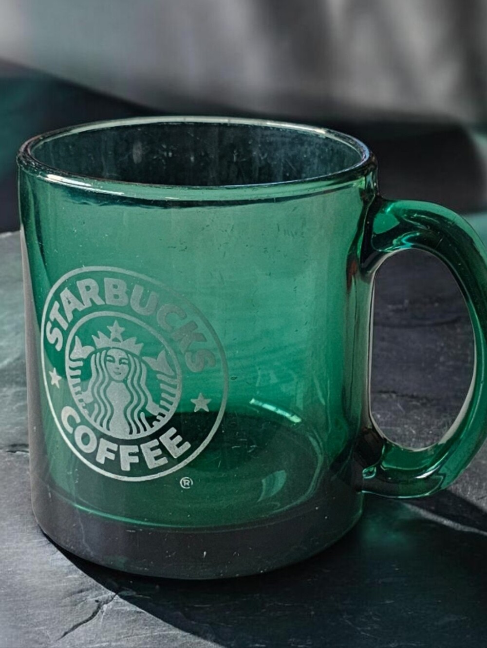90's Vintage Starbucks Green Glass Mug